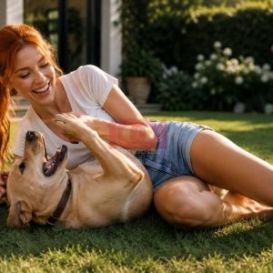 Maddy Petrauska escort lusso Novara, giocando con il mio cane