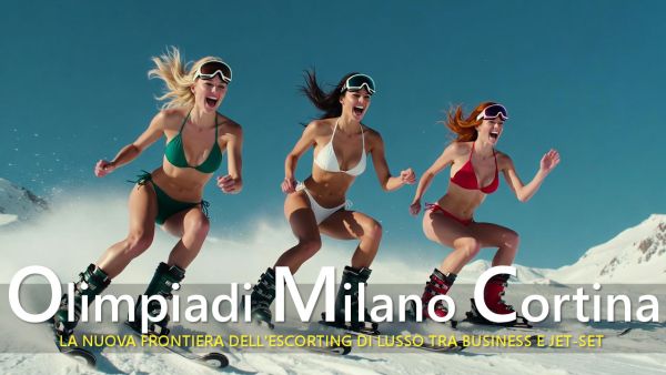 Tre modelle in bikini sciano alle Olimpiadi Invernali Milano Cortina 2026